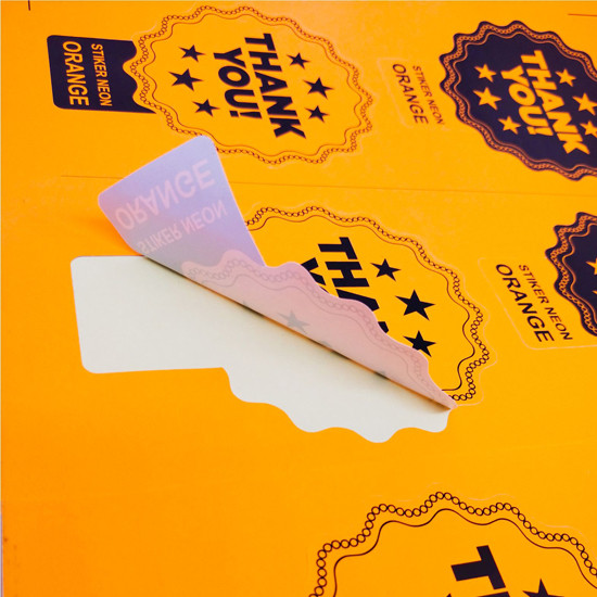 CETAK STICKER NEON ORANGE