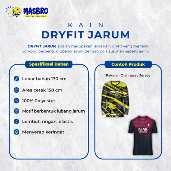 KAIN DRYFIT JARUM