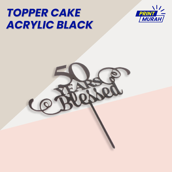 TOPPER CAKE ACRYLIC HITAM